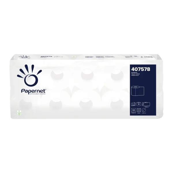Hârtie igienică Papernet, albă, 3 straturi,10 role